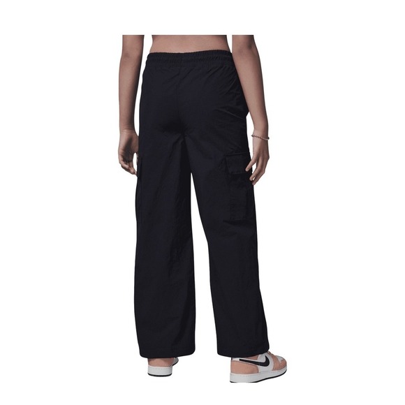 New Jordan Kids Black Cargo Pants Wide Leg Drawstring Waist Jumpman Logo YMD $50 - Picture 4 of 12